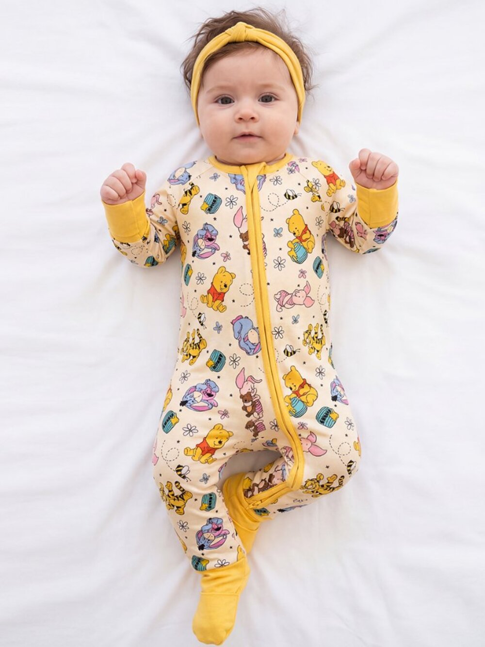 Little Bear Bee Pig BBamboo Zipper Romper Pajamas - 6-12M